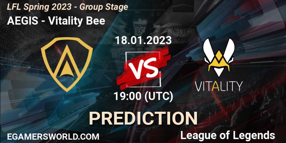 Pronósticos AEGIS - Vitality Bee. 18.01.2023 at 19:00. LFL Spring 2023 - Group Stage - LoL