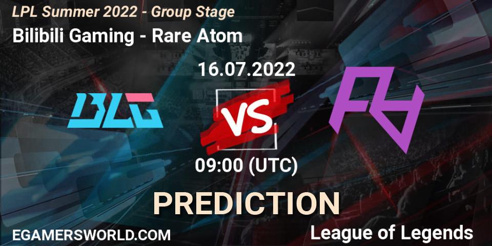 Pronósticos Bilibili Gaming - Rare Atom. 16.07.22. LPL Summer 2022 - Group Stage - LoL
