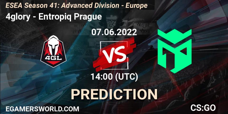 Pronósticos 4glory - Entropiq Prague. 07.06.2022 at 14:00. ESEA Season 41: Advanced Division - Europe - Counter-Strike (CS2)