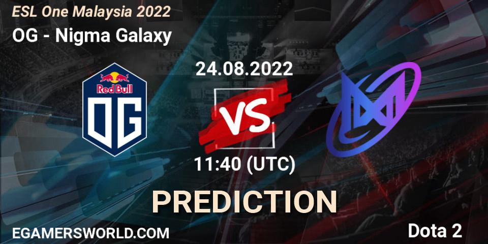 Pronósticos OG - Nigma Galaxy. 24.08.22. ESL One Malaysia 2022 - Dota 2