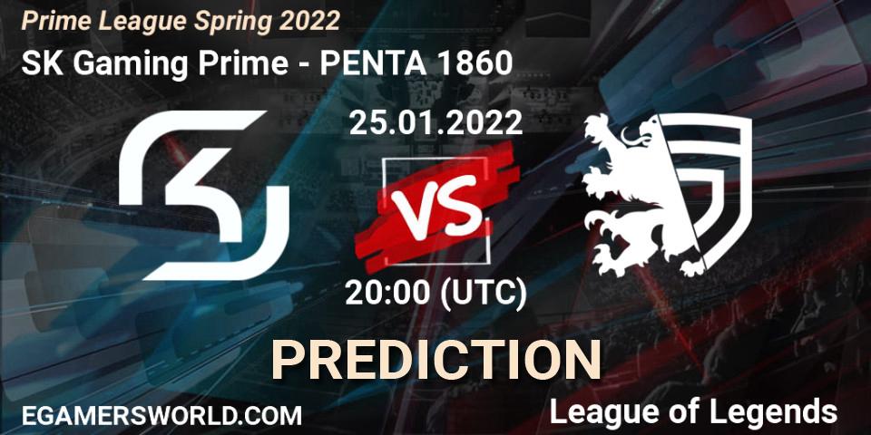 Pronósticos SK Gaming Prime - PENTA 1860. 25.01.2022 at 20:00. Prime League Spring 2022 - LoL