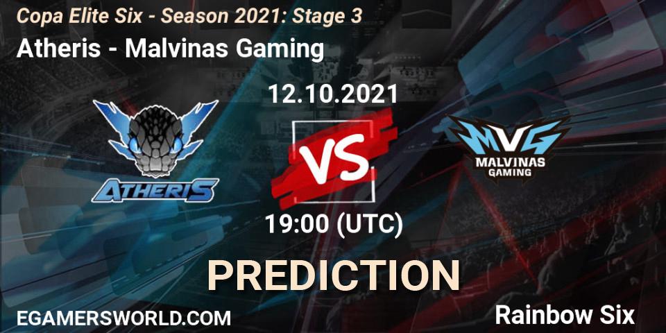Pronósticos Atheris - Malvinas Gaming. 12.10.2021 at 19:00. Copa Elite Six - Season 2021: Stage 3 - Rainbow Six