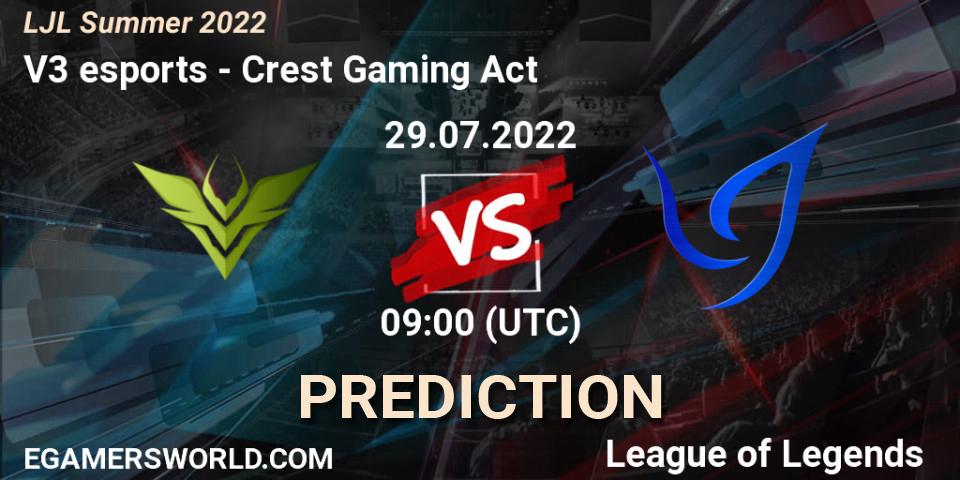 Pronósticos V3 esports - Crest Gaming Act. 29.07.22. LJL Summer 2022 - LoL