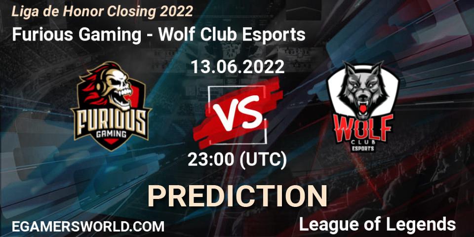 Pronósticos Furious Gaming - Wolf Club Esports. 13.06.2022 at 23:00. Liga de Honor Closing 2022 - LoL