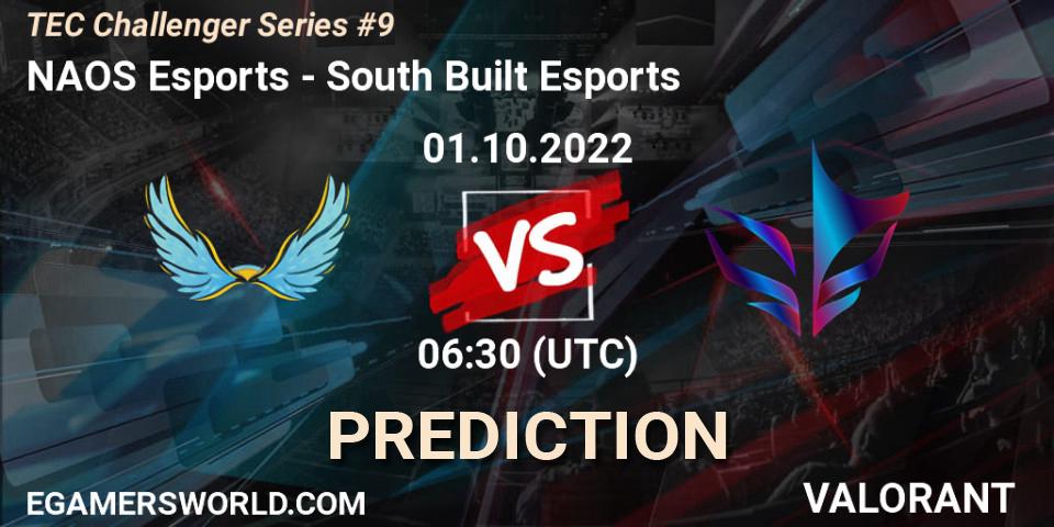 Pronósticos NAOS Esports - South Built Esports. 01.10.2022 at 06:30. TEC Challenger Series #9 - VALORANT