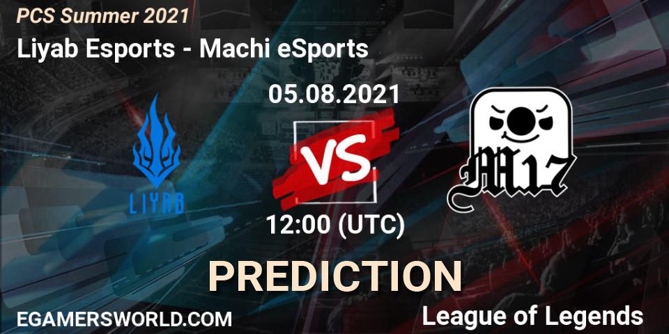 Pronósticos Liyab Esports - Machi eSports. 05.08.21. PCS Summer 2021 - LoL