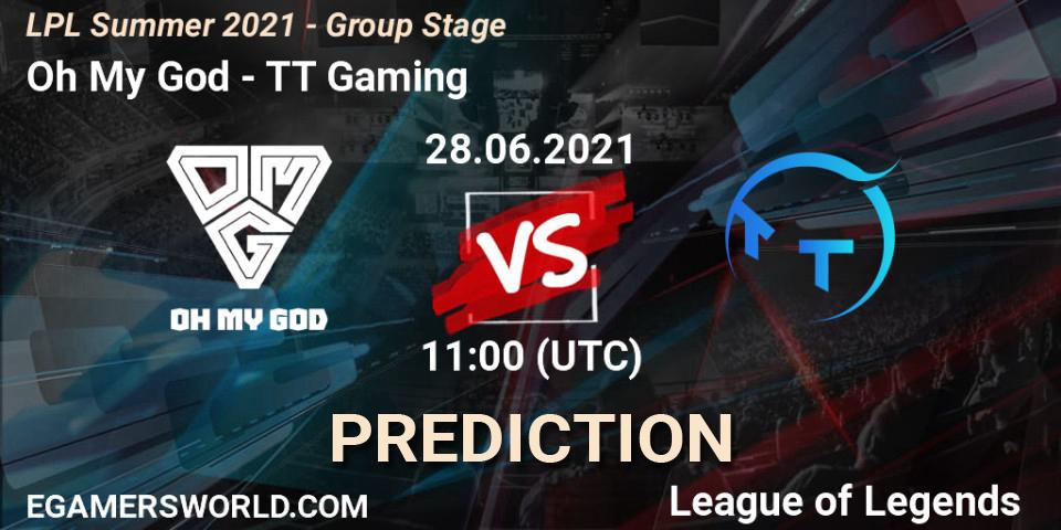 Pronósticos Oh My God - TT Gaming. 28.06.2021 at 11:00. LPL Summer 2021 - Group Stage - LoL