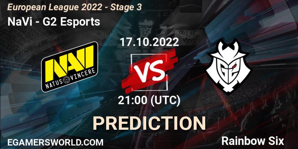 Pronósticos NaVi - G2 Esports. 17.10.22. European League 2022 - Stage 3 - Rainbow Six