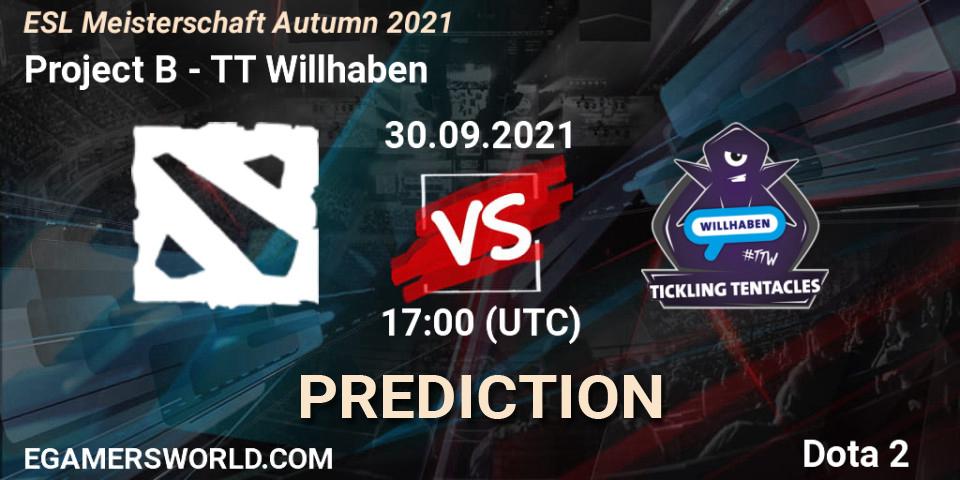 Pronósticos Project B - TT Willhaben. 30.09.2021 at 17:02. ESL Meisterschaft Autumn 2021 - Dota 2