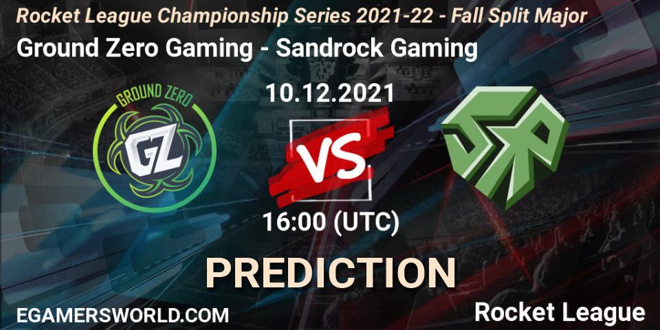 Pronósticos Ground Zero Gaming - Sandrock Gaming. 10.12.21. RLCS 2021-22 - Fall Split Major - Rocket League