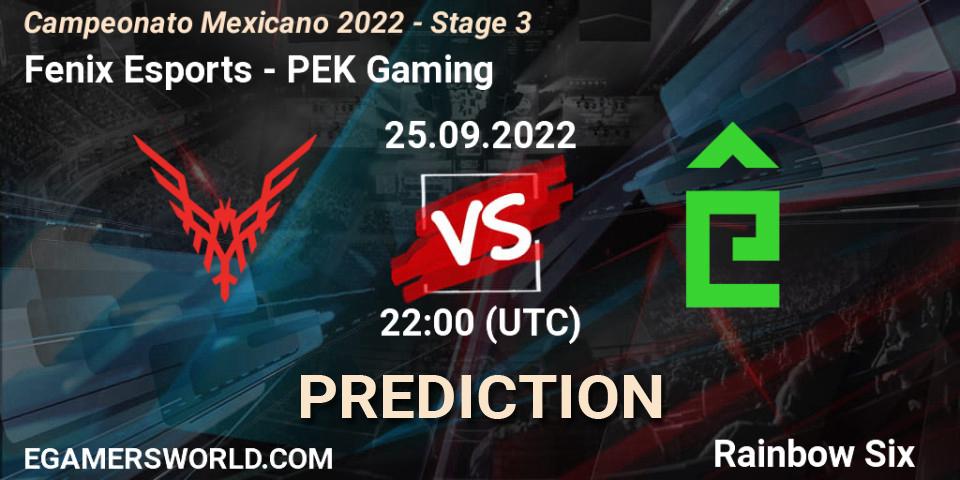 Pronósticos Fenix Esports - PÊEK Gaming. 25.09.2022 at 22:00. Campeonato Mexicano 2022 - Stage 3 - Rainbow Six