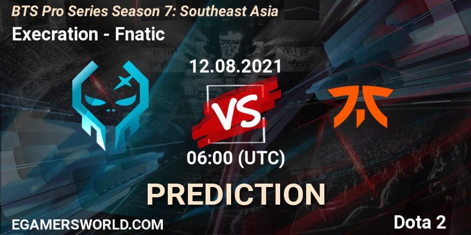 Pronósticos Execration - Fnatic. 12.08.2021 at 06:00. BTS Pro Series Season 7: Southeast Asia - Dota 2