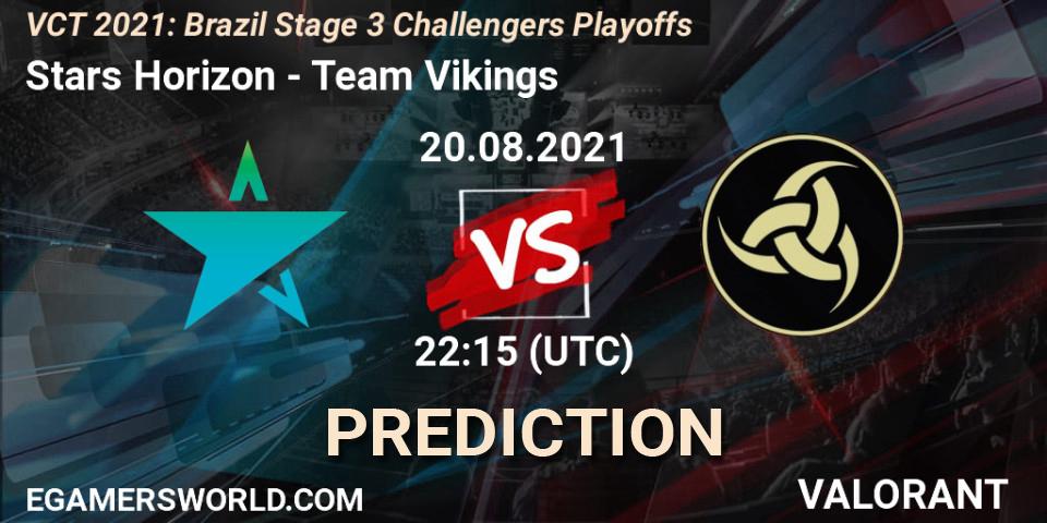 Pronósticos Stars Horizon - Team Vikings. 20.08.2021 at 23:00. VCT 2021: Brazil Stage 3 Challengers Playoffs - VALORANT