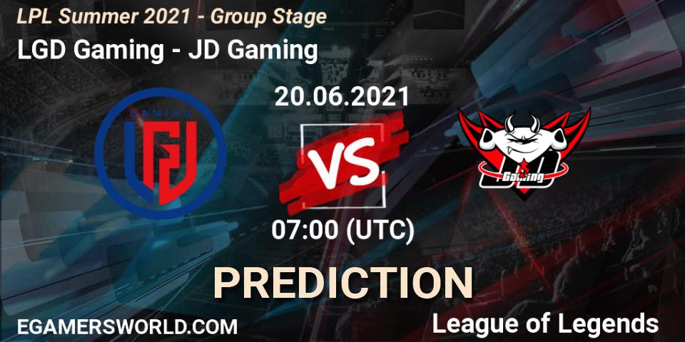 Pronósticos LGD Gaming - JD Gaming. 20.06.21. LPL Summer 2021 - Group Stage - LoL