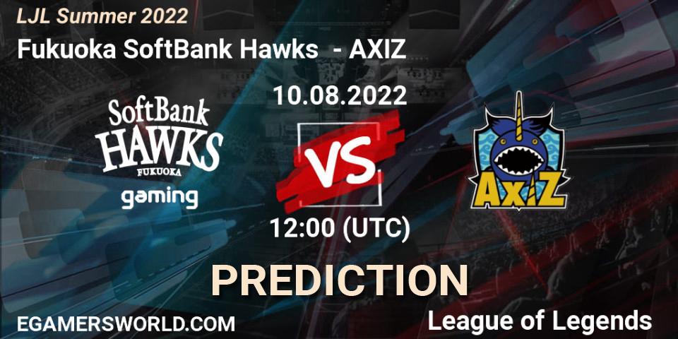 Pronósticos Fukuoka SoftBank Hawks - AXIZ. 10.08.22. LJL Summer 2022 - LoL