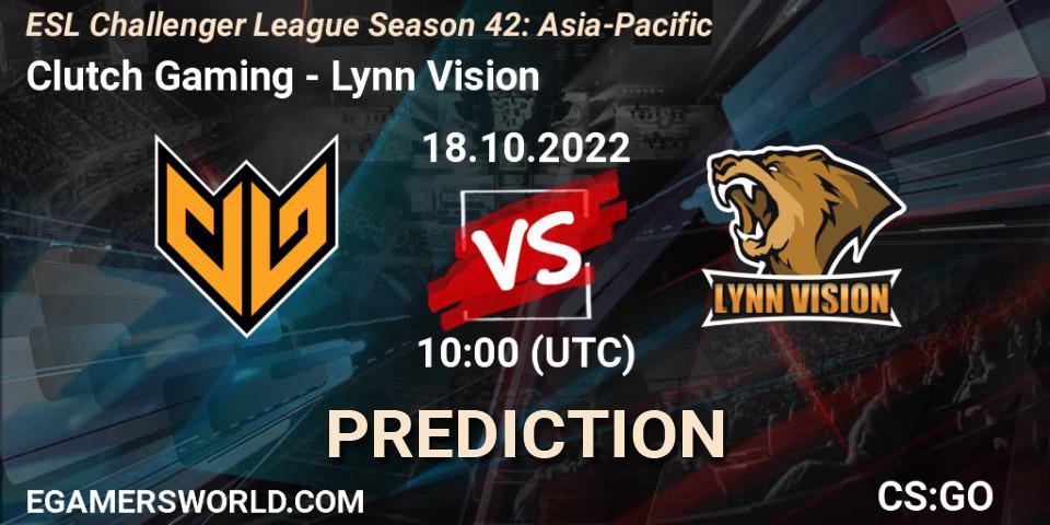 Pronósticos Clutch Gaming - Lynn Vision. 18.10.22. ESL Challenger League Season 42: Asia-Pacific - CS2 (CS:GO)