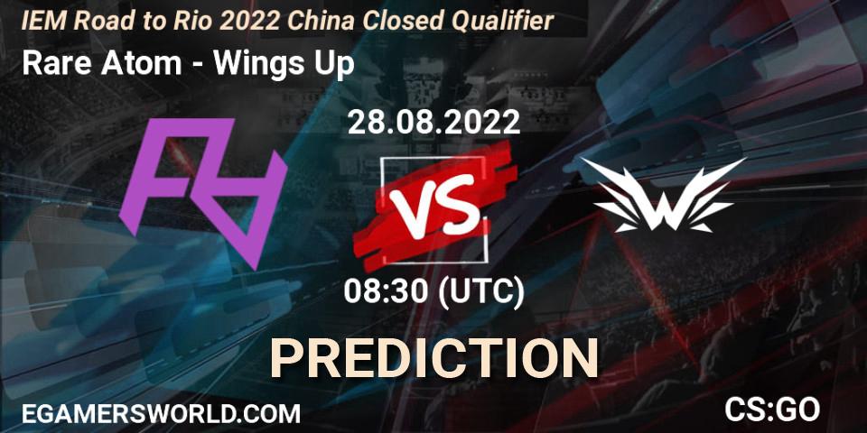 Pronósticos Rare Atom - Wings Up. 28.08.2022 at 08:30. IEM Road to Rio 2022 China Closed Qualifier - Counter-Strike (CS2)