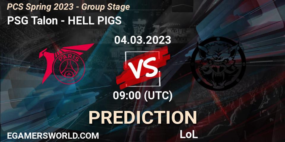 Pronósticos PSG Talon - HELL PIGS. 11.02.2023 at 10:00. PCS Spring 2023 - Group Stage - LoL