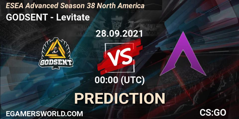 Pronósticos GODSENT - Levitate. 28.09.2021 at 00:00. ESEA Advanced Season 38 North America - Counter-Strike (CS2)
