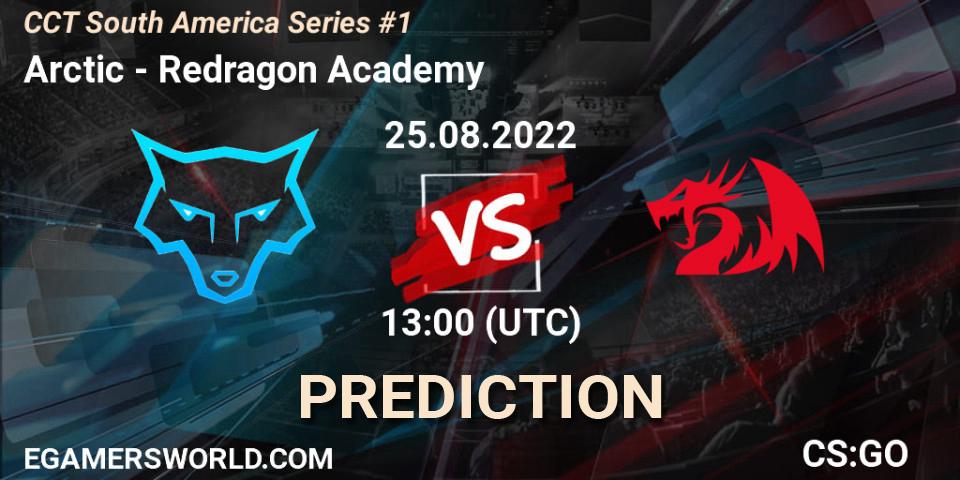 Pronósticos Arctic - Redragon Academy. 25.08.2022 at 13:00. CCT South America Series #1 - Counter-Strike (CS2)
