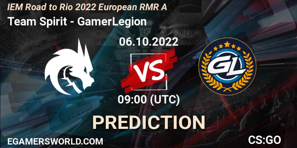 Pronósticos Team Spirit - GamerLegion. 06.10.2022 at 09:00. IEM Road to Rio 2022 European RMR A - Counter-Strike (CS2)