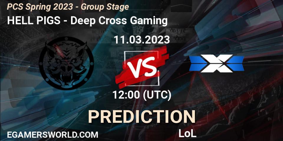 Pronósticos HELL PIGS - Deep Cross Gaming. 12.02.2023 at 10:00. PCS Spring 2023 - Group Stage - LoL