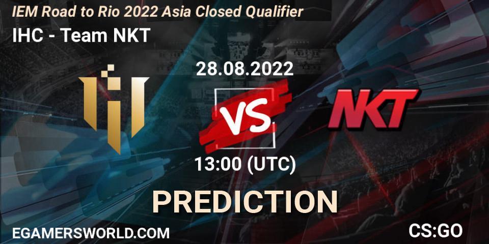 Pronósticos IHC - Team NKT. 28.08.2022 at 13:00. IEM Road to Rio 2022 Asia Closed Qualifier - Counter-Strike (CS2)