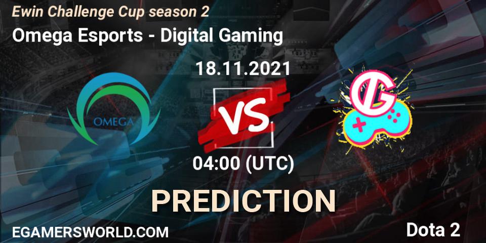 Pronósticos Omega Esports - Digital Gaming. 18.11.2021 at 04:42. Ewin Challenge Cup season 2 - Dota 2