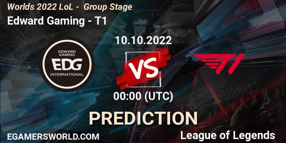 Pronósticos Edward Gaming - T1. 14.10.2022 at 00:00. Worlds 2022 LoL - Group Stage - LoL