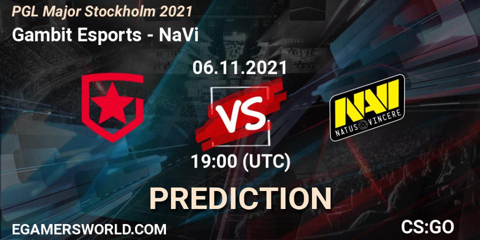 Pronósticos Gambit Esports - NaVi. 06.11.21. PGL Major Stockholm 2021 - CS2 (CS:GO)