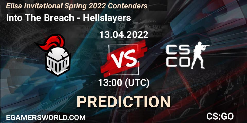 Pronósticos Into The Breach - Hellslayers. 13.04.2022 at 13:00. Elisa Invitational Spring 2022 Contenders - Counter-Strike (CS2)