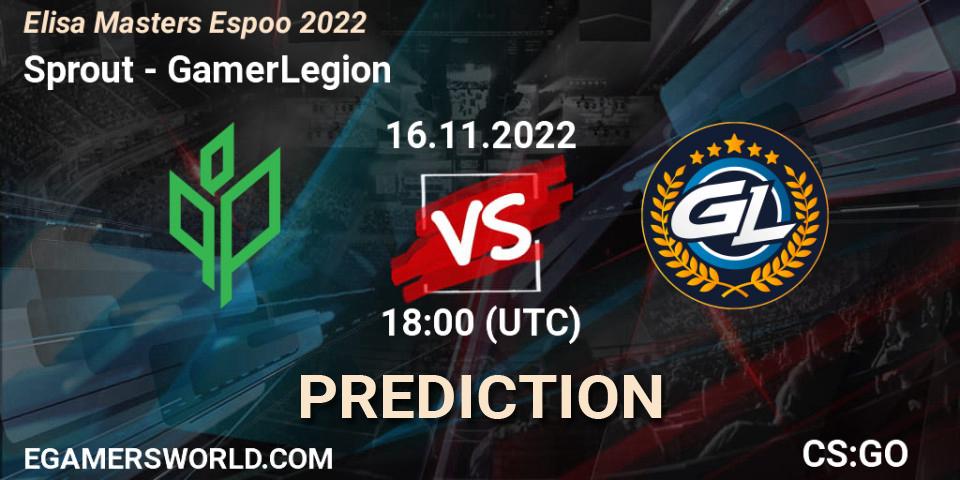 Pronósticos Sprout - GamerLegion. 16.11.2022 at 19:45. Elisa Masters Espoo 2022 - Counter-Strike (CS2)