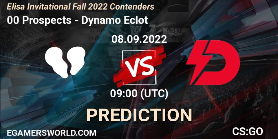 Pronósticos 00 Prospects - Dynamo Eclot. 08.09.2022 at 09:00. Elisa Invitational Fall 2022 Contenders - Counter-Strike (CS2)
