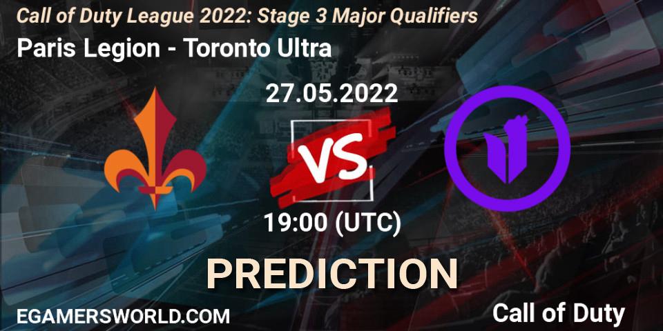 Pronósticos Paris Legion - Toronto Ultra. 27.05.22. Call of Duty League 2022: Stage 3 - Call of Duty