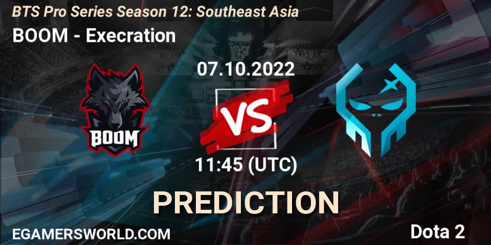 Pronósticos BOOM - Execration. 07.10.22. BTS Pro Series Season 12: Southeast Asia - Dota 2