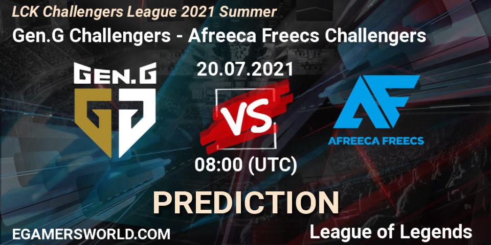 Pronósticos Gen.G Challengers - Afreeca Freecs Challengers. 20.07.2021 at 09:00. LCK Challengers League 2021 Summer - LoL