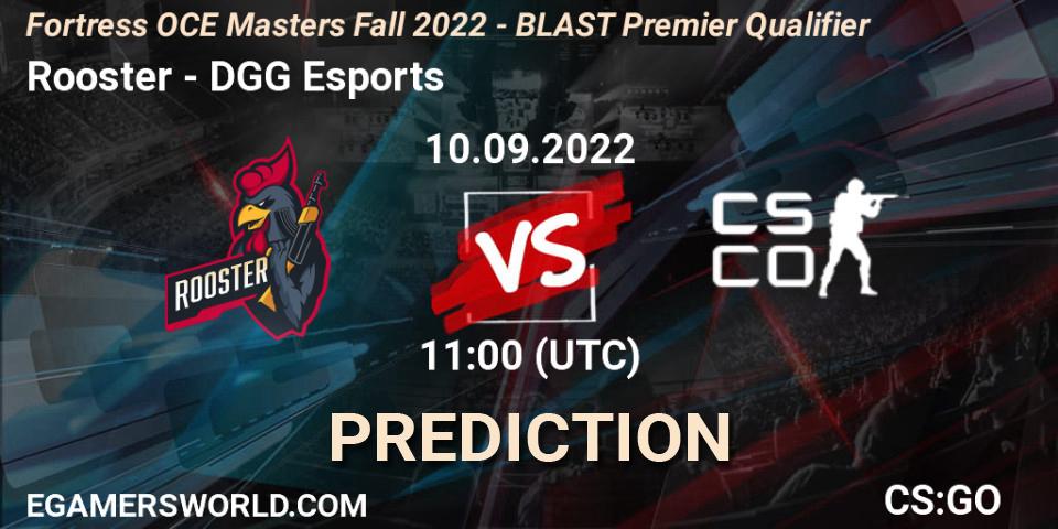 Pronósticos Rooster - DGG Esports. 10.09.22. Fortress OCE Masters Fall 2022 - BLAST Premier Qualifier - CS2 (CS:GO)