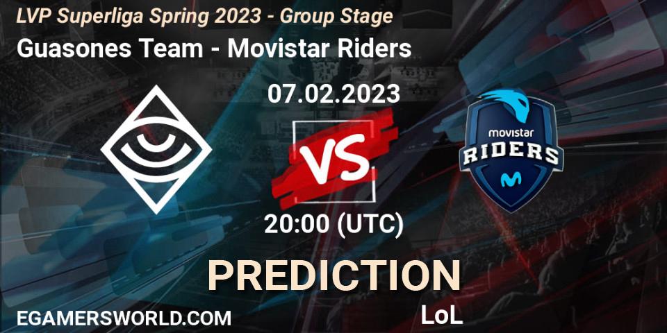 Pronósticos Guasones Team - Movistar Riders. 07.02.23. LVP Superliga Spring 2023 - Group Stage - LoL