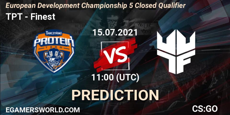 Pronósticos TPT - Finest. 15.07.2021 at 11:35. European Development Championship 5 Closed Qualifier - Counter-Strike (CS2)