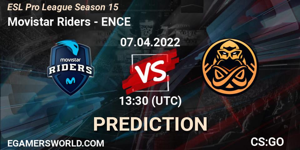 Pronósticos Movistar Riders - ENCE. 07.04.22. ESL Pro League Season 15 - CS2 (CS:GO)