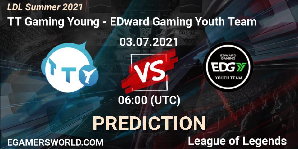Pronósticos TT Gaming Young - EDward Gaming Youth Team. 03.07.2021 at 06:00. LDL Summer 2021 - LoL