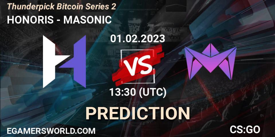 Pronósticos HONORIS - MASONIC. 01.02.23. Thunderpick Bitcoin Series 2 - CS2 (CS:GO)