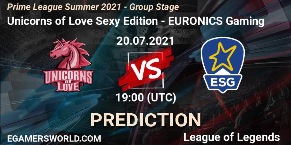 Pronósticos Unicorns of Love Sexy Edition - EURONICS Gaming. 20.07.21. Prime League Summer 2021 - Group Stage - LoL