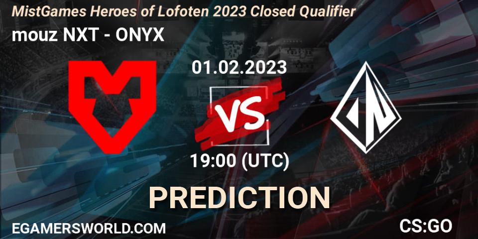 Pronósticos mouz NXT - ONYX. 01.02.23. MistGames Heroes of Lofoten: Closed Qualifier - CS2 (CS:GO)