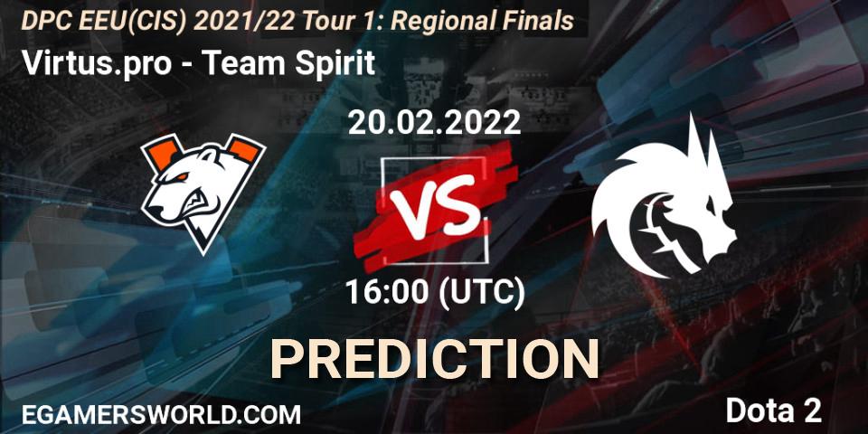 Pronósticos Virtus.pro - Team Spirit. 20.02.22. DPC EEU(CIS) 2021/22 Tour 1: Regional Finals - Dota 2