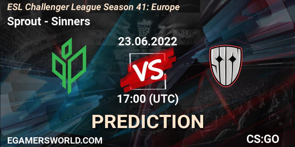 Pronósticos Sprout - Sinners. 23.06.2022 at 17:05. ESL Challenger League Season 41: Europe - Counter-Strike (CS2)