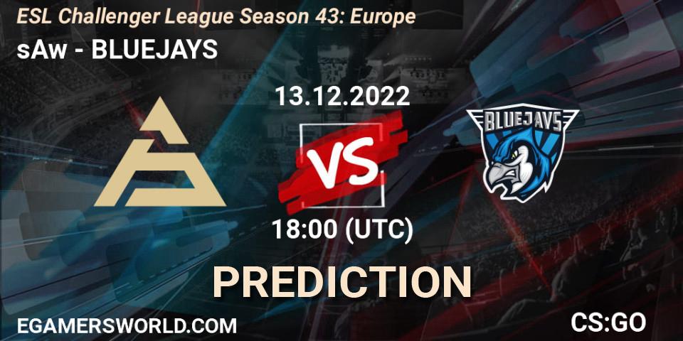 Pronósticos sAw - BLUEJAYS. 13.12.22. ESL Challenger League Season 43: Europe - CS2 (CS:GO)