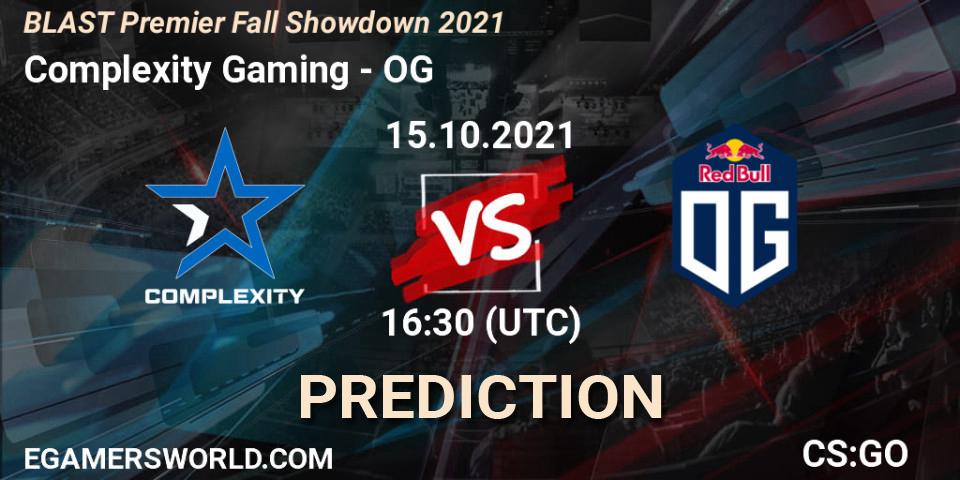 Pronósticos Complexity Gaming - OG. 15.10.2021 at 16:15. BLAST Premier Fall Showdown 2021 - Counter-Strike (CS2)