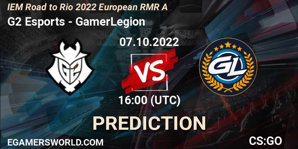 Pronósticos G2 Esports - GamerLegion. 07.10.22. IEM Road to Rio 2022 European RMR A - CS2 (CS:GO)