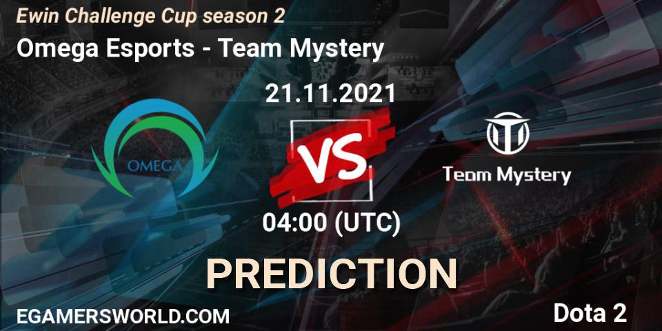 Pronósticos Omega Esports - Team Mystery. 21.11.2021 at 04:22. Ewin Challenge Cup season 2 - Dota 2